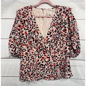 Ted Baker Top Size‎ 3 Animal Print Short Sleeves